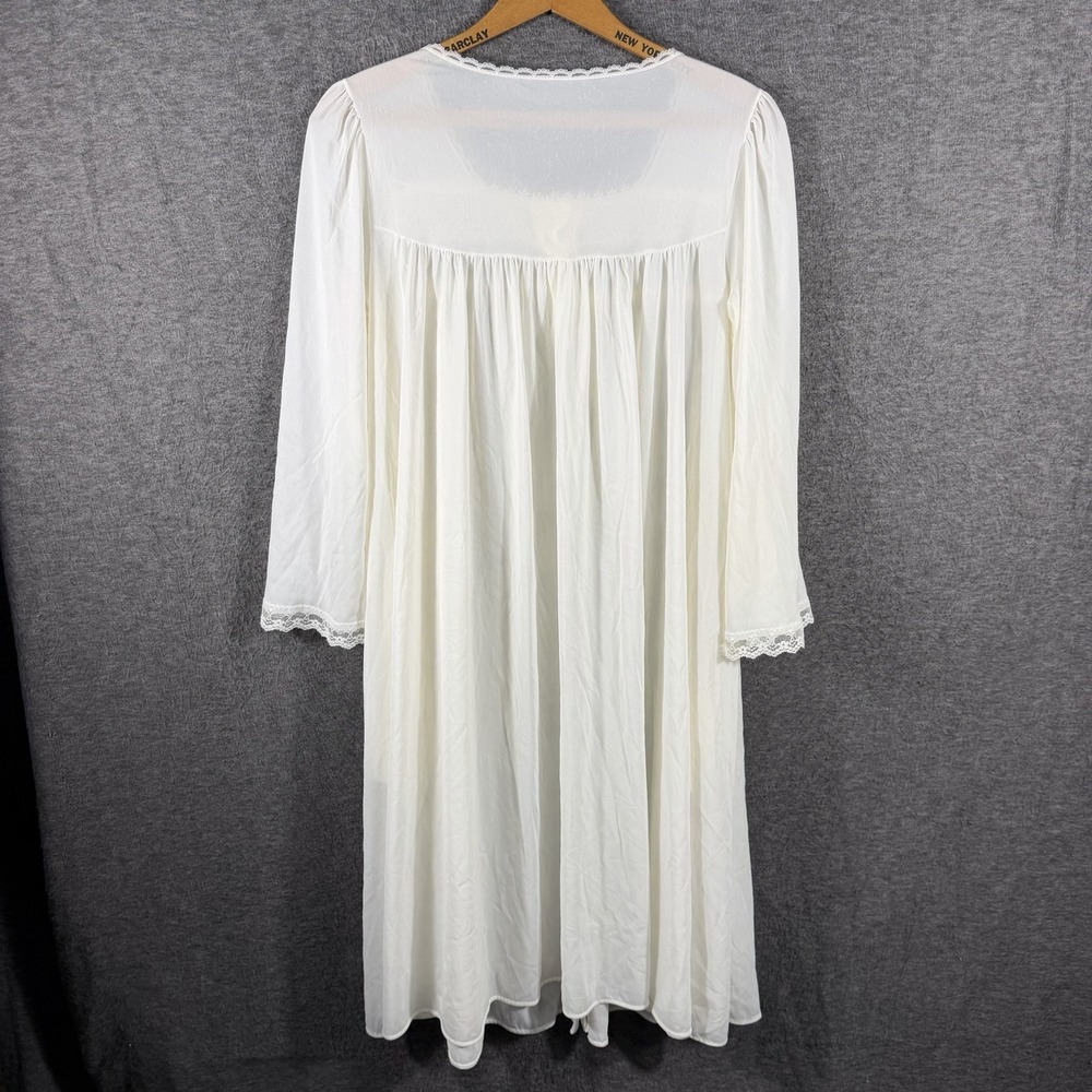 Miss Elaine Vintage Button Up Robe House Dress Pockets Dainty Coquette USA SZ S - Picture 3 of 10
